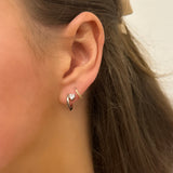 SILVER HEART HOOP EARRINGS