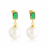 EMERALD PEARL EARRINGS
