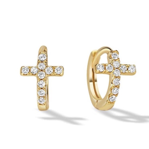 CROSS HOOP EARRINGS