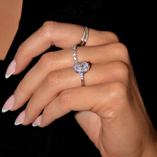 SILVER HALO LUXE RING