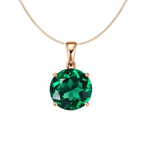 EMERALD ROUND-CUT NECKLACE