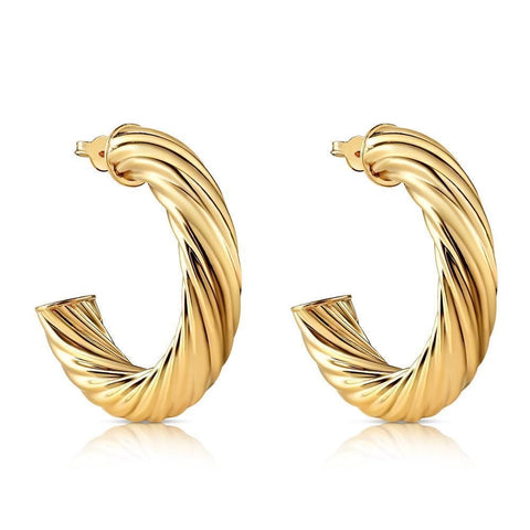 TWISTED HOOP EARRINGS