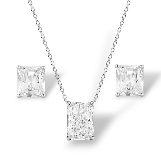 RADIANT CUT SILVER LUXE SET