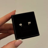 SILVER HEART HOOP EARRINGS