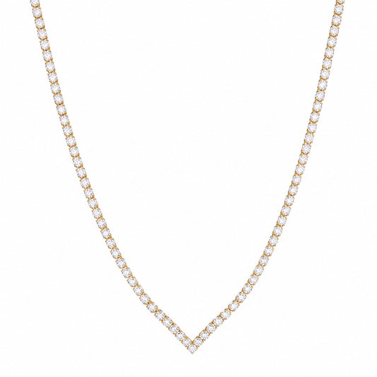 GOLD CHEVRON TENNIS NECKLACE