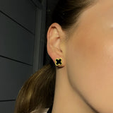 BLACK LEAF EARRINGS