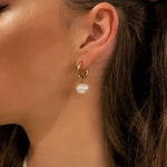 PEARLIE HOOPS EARRINGS