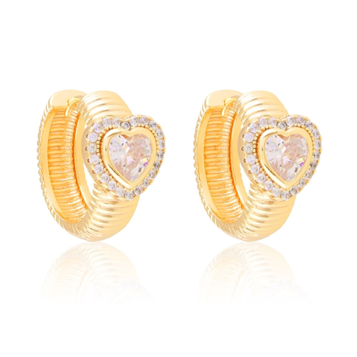 HELEN HEART HOOP EARRINGS