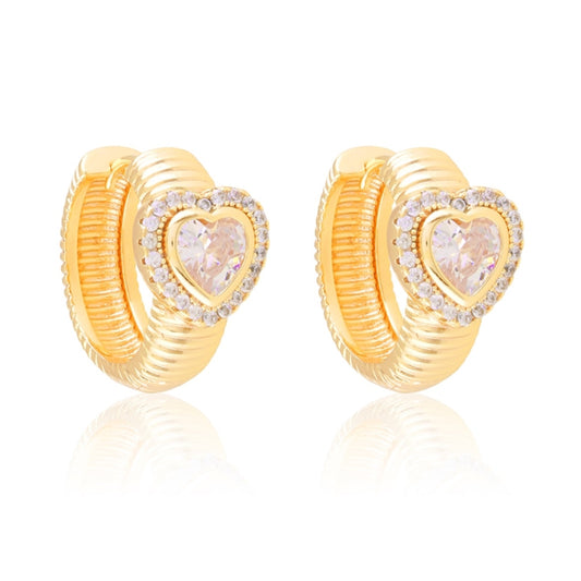 HELEN HEART HOOP EARRINGS