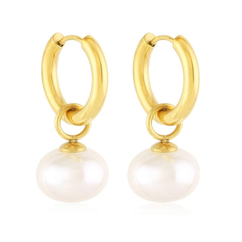 PEARLIE HOOPS EARRINGS