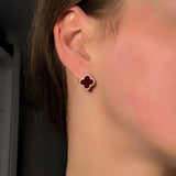 BURGUNDY LEAF EARRINGS