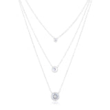 TRIPLE ROUND SILVER NECKLACE