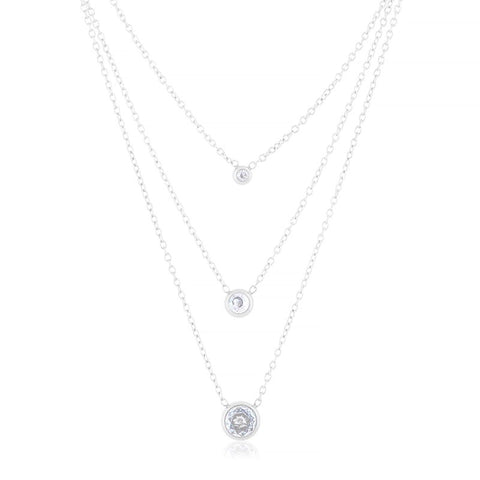 TRIPLE ROUND SILVER NECKLACE