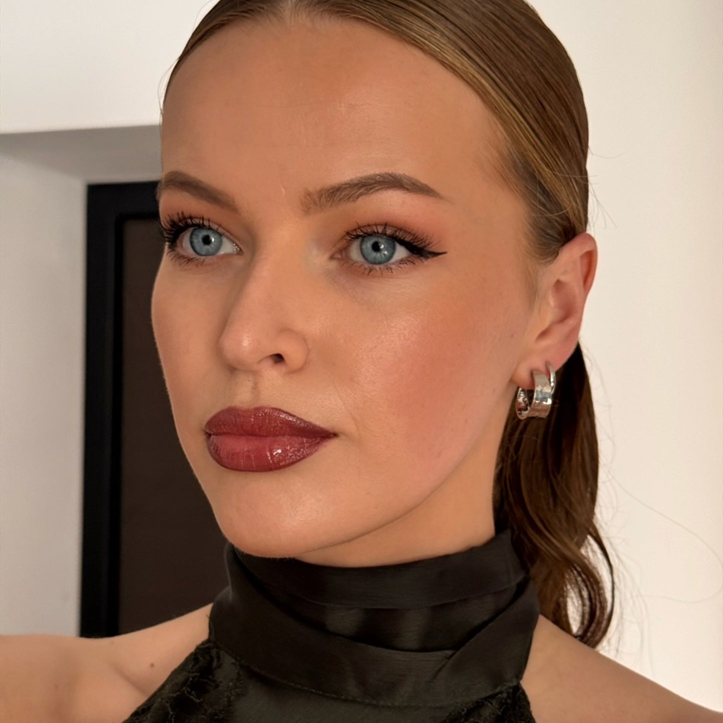 SILVER AYANA HOOP EARRINGS