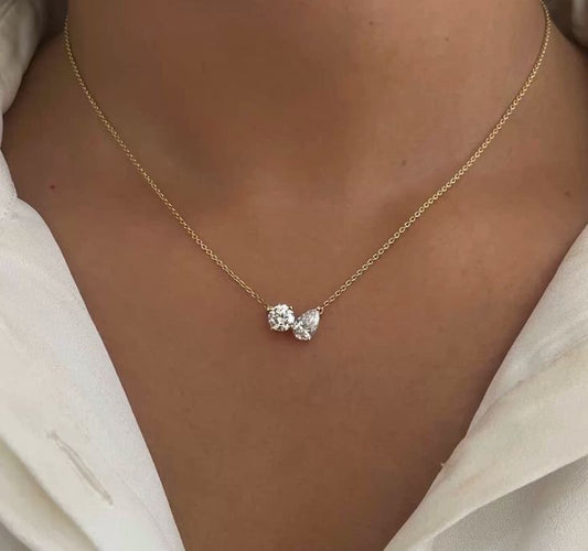 TEARDROP DOUBLE LUXE NECKLACE