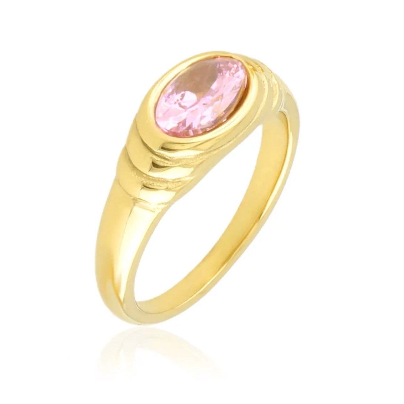 17mm. PINK OLIVE RING