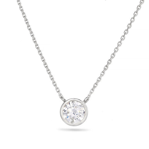 SILVER ROUND CUT NECKLACE