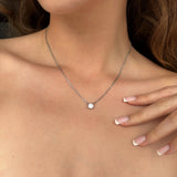 SILVER ROUND CUT NECKLACE