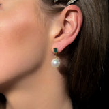 EMERALD PEARL EARRINGS
