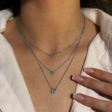 TRIPLE ROUND SILVER NECKLACE