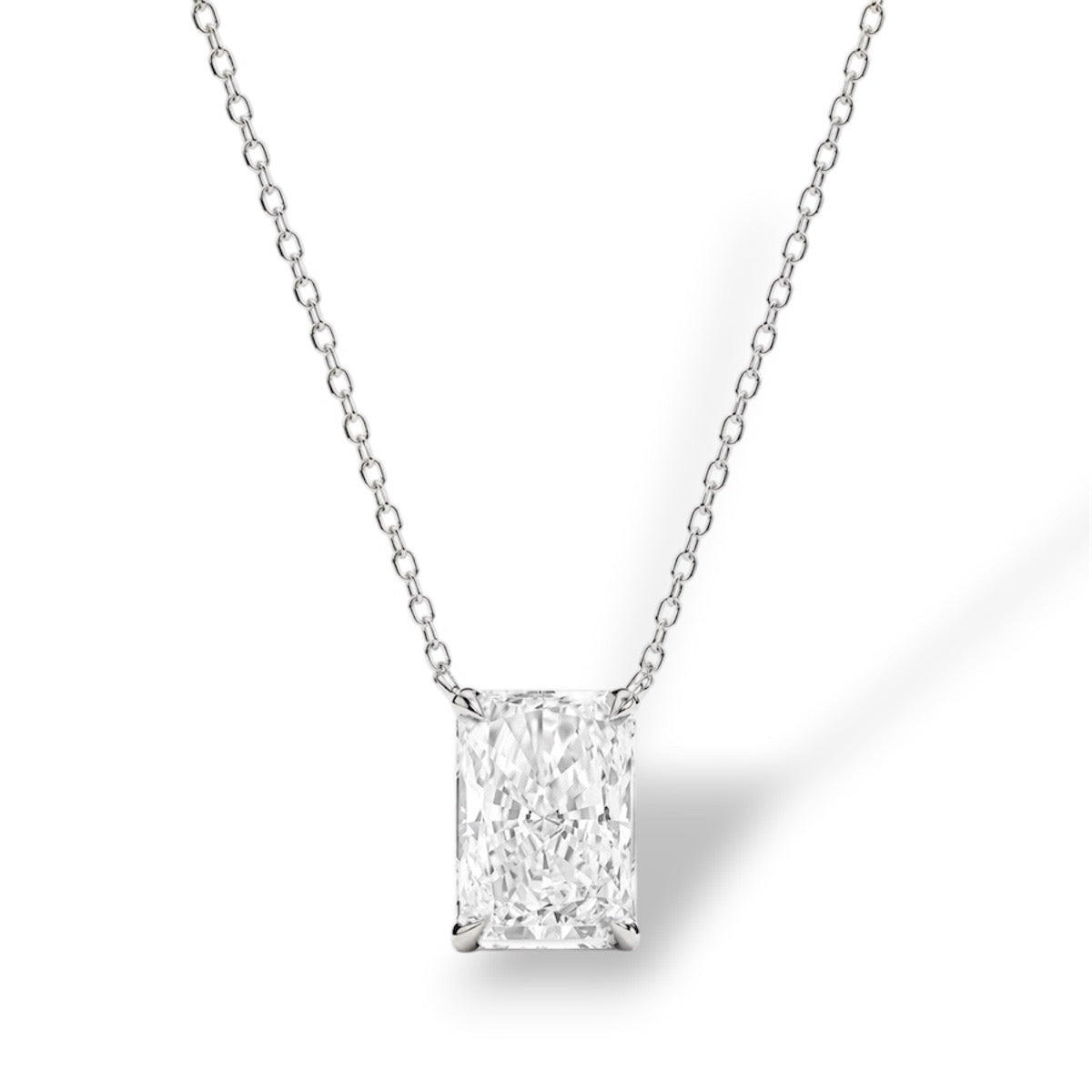 RADIANT CUT SILVER NECKLACE