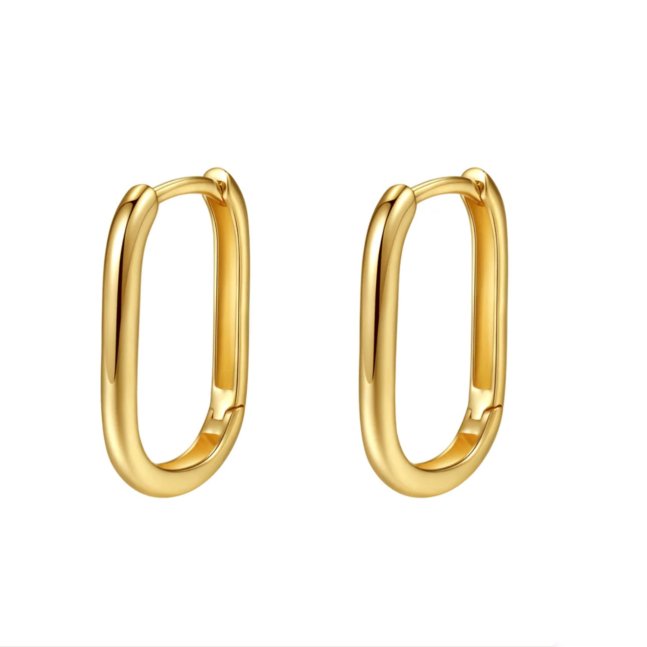 GOLD OVAL EARRINGS