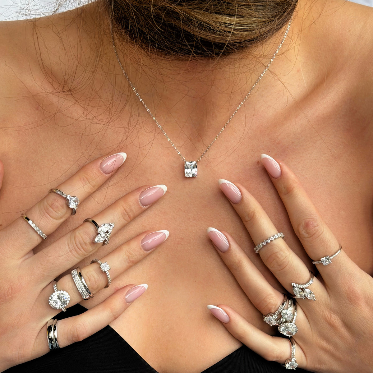 RADIANT CUT SILVER LUXE SET