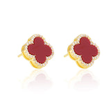 BURGUNDY LEAF EARRINGS