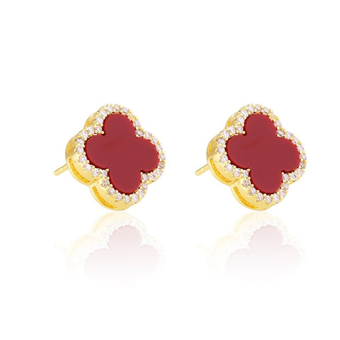 BURGUNDY LEAF EARRINGS