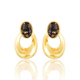BLACK AGAT EARRINGS