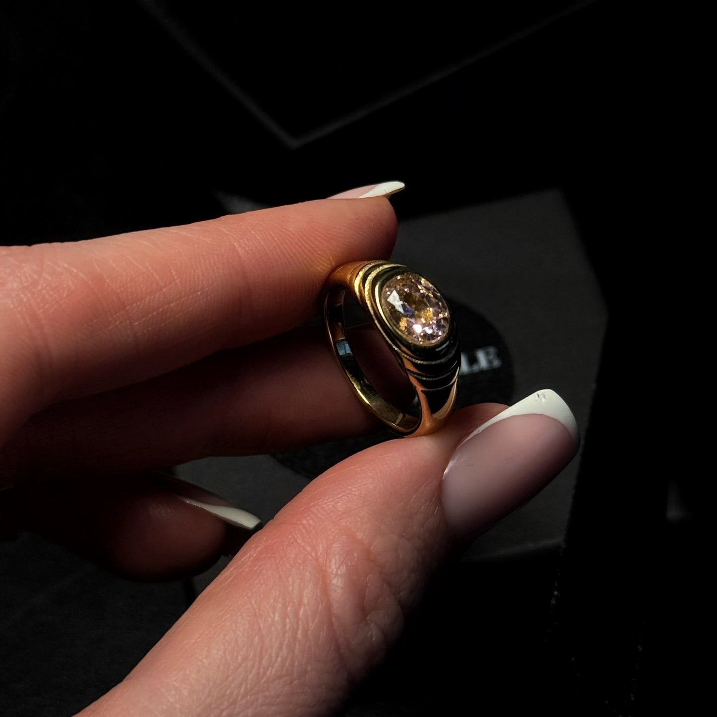 17mm. PINK OLIVE RING