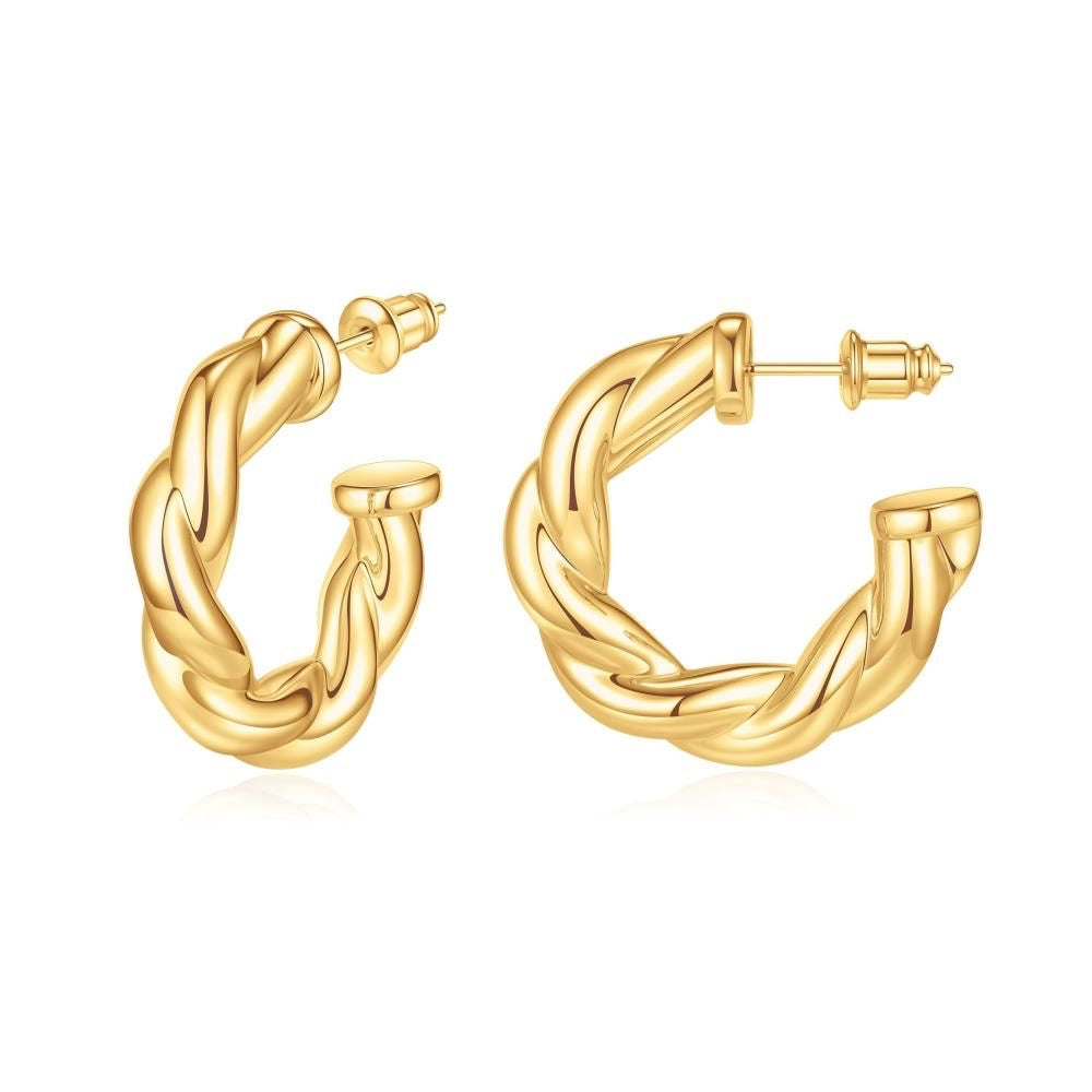TWISTED HOOP EARRINGS