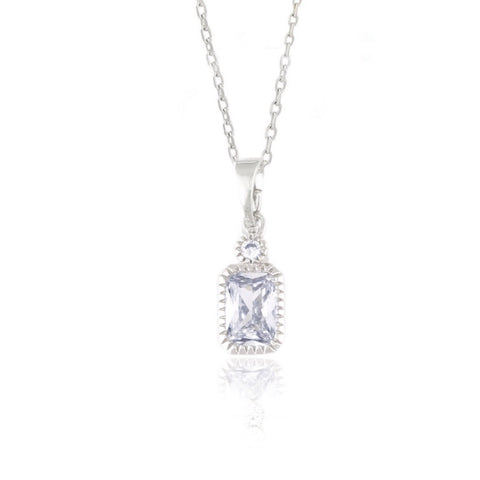 SQUARE CUT SILVER NECKLACE