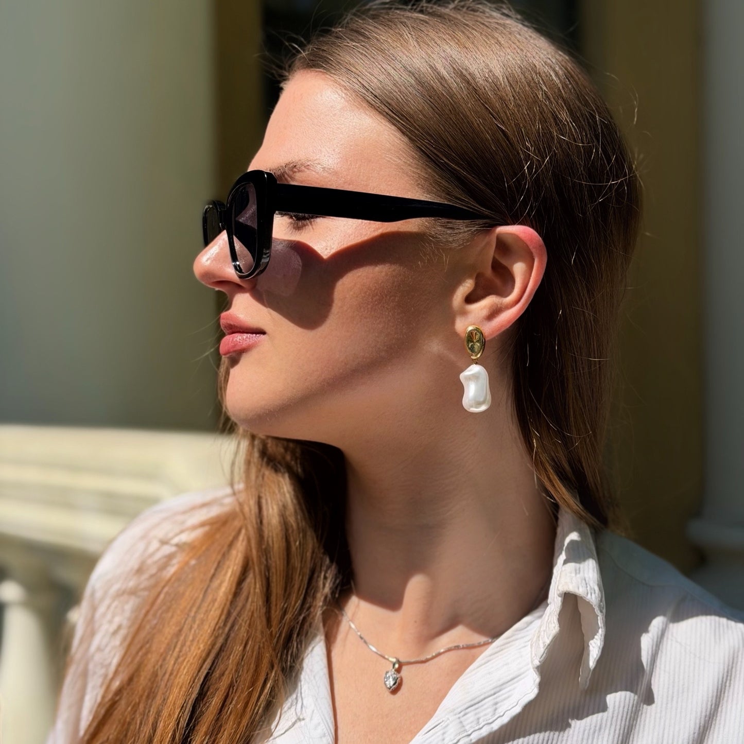 OCEAN PEARL DROP EARRINGS