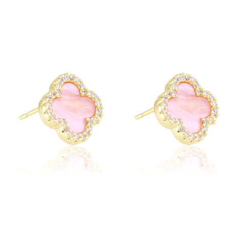 PINK CLOVER EARRINGS