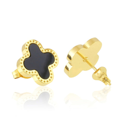 BLACK LEAF EARRINGS